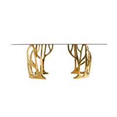 Grove Console in Bronze with Glass Top