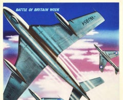 Original Vintage Poster RAF Royal Air Force At Home Battle Of Britain Week Plane