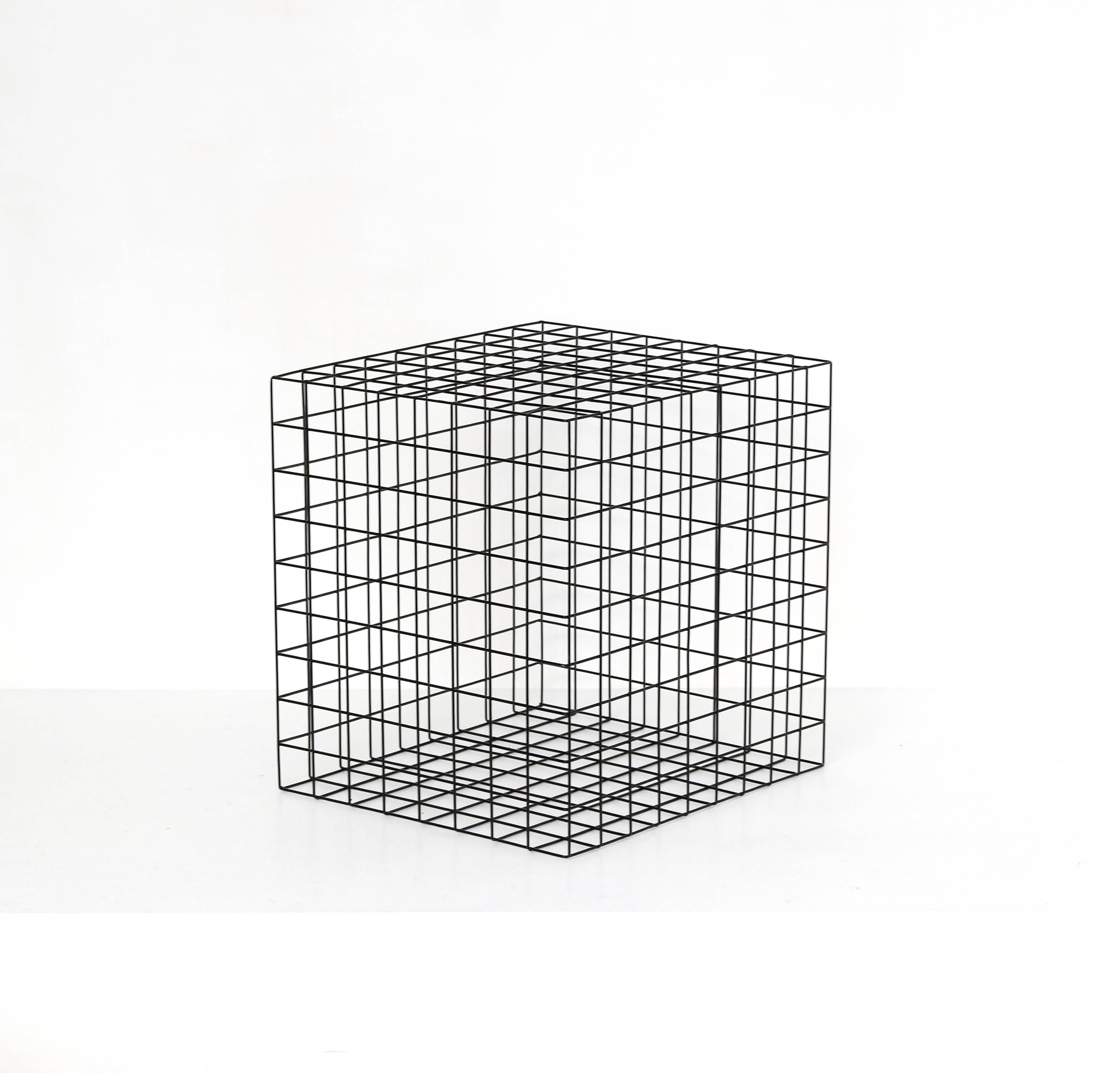 Minimalist Grove side table in Metal grid / Design Award Winner  For Sale
