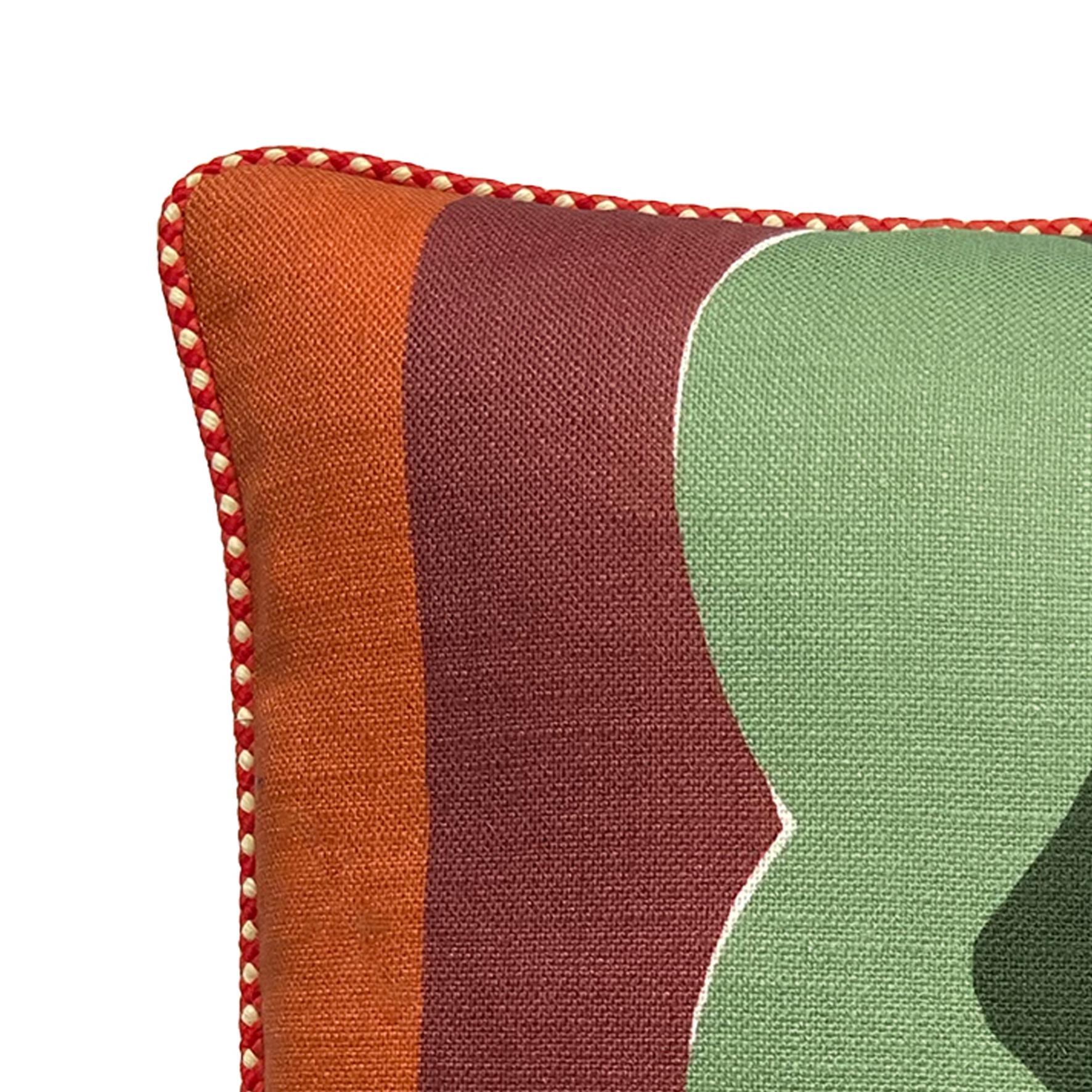 Contemporary Grover Linen Piped Cushion For Sale