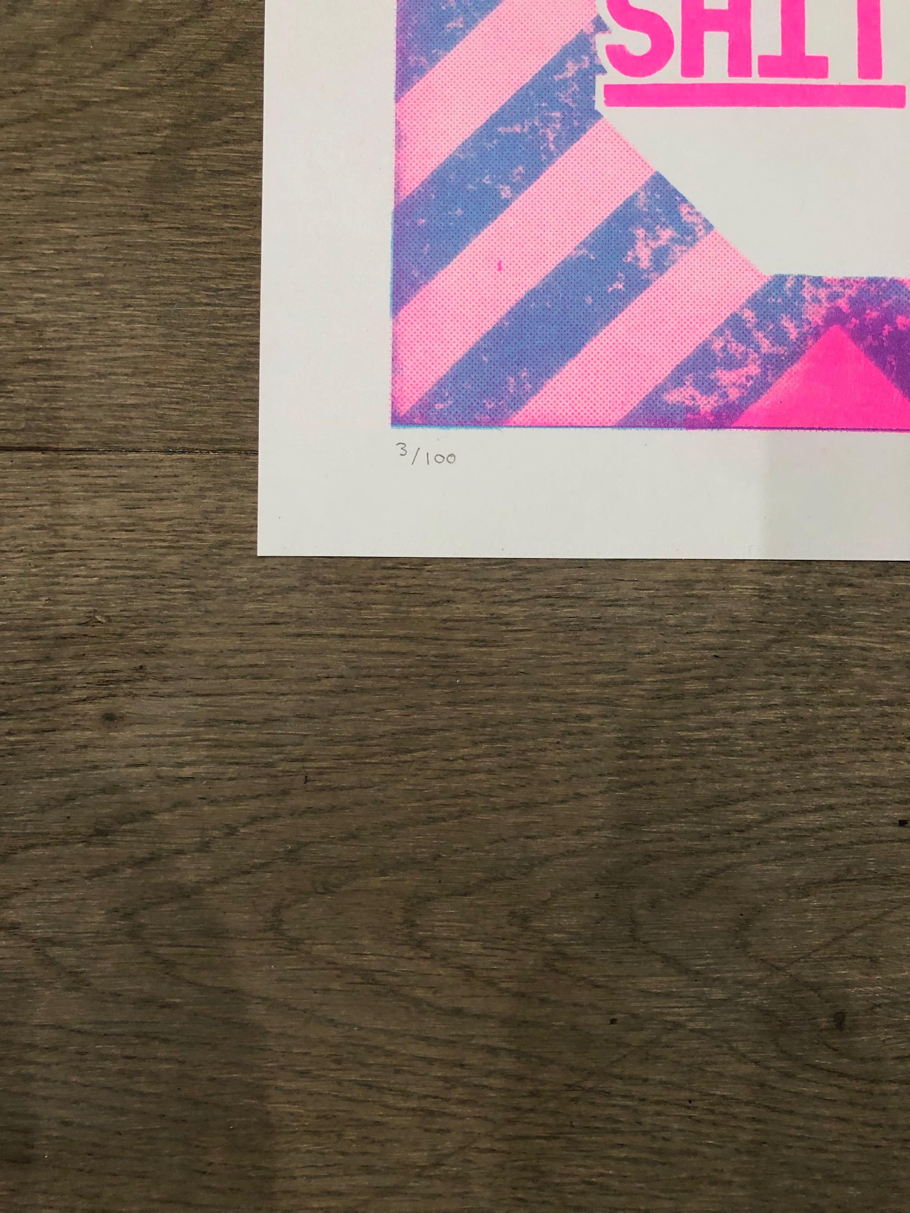 Fuck This shit - Pink - Street Art Print by Grow Up