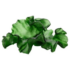 Growing Spirit, Rich Sumptuous Green Cast Glass Sculpture by Monette Larsen