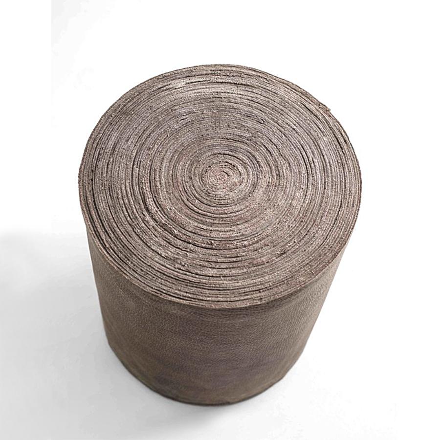 Hocker Wachstumsringe Leder  mit aller Struktur in 1 
umwickeltes Utah-Lederband 

