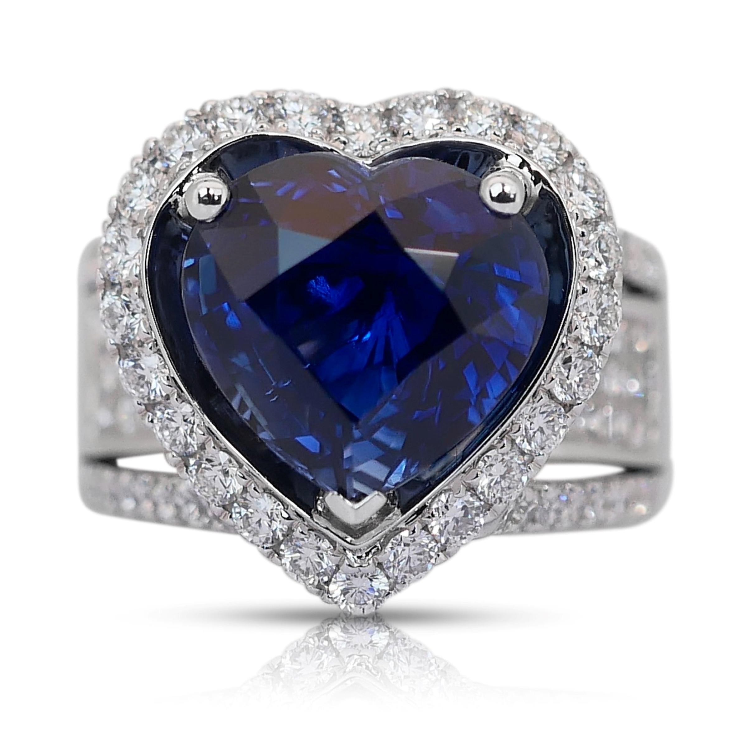 *GRS 18K 8.02 Ct Natural Sri Lanka Royal Blue Sapphire&Diamonds Engagement Ring*

GRS-certified natural Ceylon Royal Blue Sapphire  weighing 8.02 ct set on the 18K white gold band with natural round brilliant D-F, VS diamonds weighing 2.50 ct and