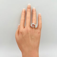 GRS 1.99 Carat Madagascar Heated Padparadscha Ring in 18K White and Rose Gold