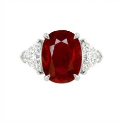 GRS 5.02 Carat Vivid Red Mozambique Ruby Ring