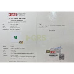 GRS Cert. 4.92 Carat Vivid Green Muzo Colombian Emerald Trillion Diamond Ring