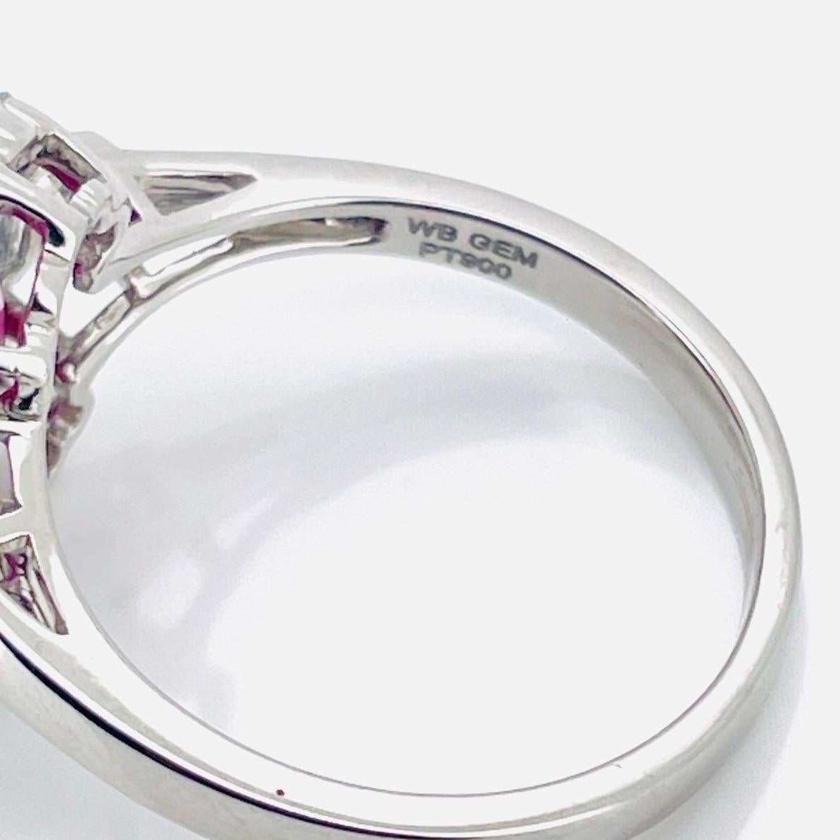  E040
Certificat GRS 5.01 Ct Naturel non chauffé Mogok Burma Ruby  Couleur rouge avec anneau platine Or 

1-Pierre principale :
5.01ct Natural Ruby Unheated Mogok burma Gemstone GRS

2-Pierre d'entourage : 
Diamant naturel Brilliante ronde
Couleur D