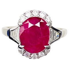 Certificat GRS 5.01 Ct Naturel non chauffé Mogok Burma Ruby  Couleur rouge avec anneau