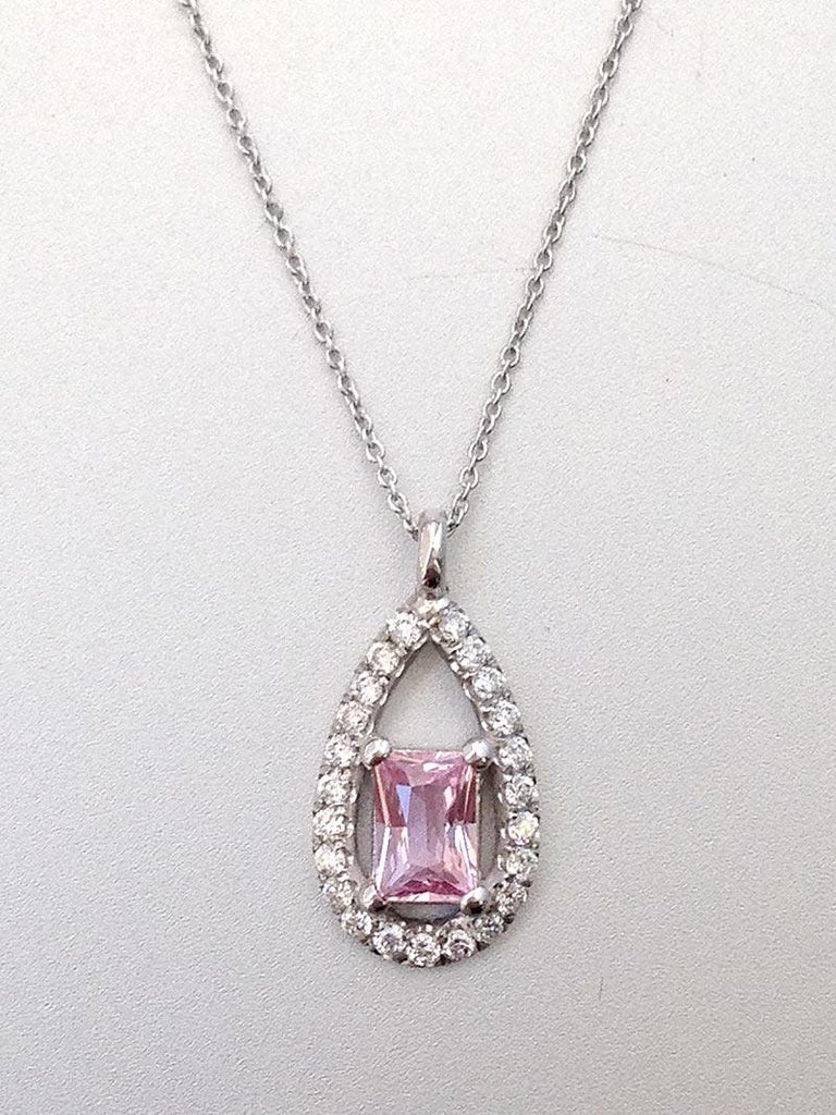 Pendentif En Argent 925 Avec Saphir Padparadscha Naturel 3.5 Ct Certifié AGL