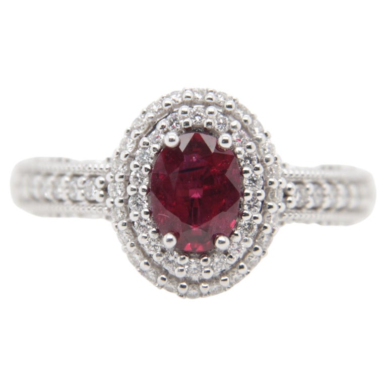 GRS Certified 0.72 Carat Burmese Ruby No Heat Pigeon Blood Ring in 18K ...