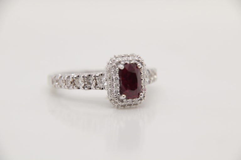 GRS Certified 0.75 Carat Burmese Ruby No Heat Pigeon Blood Ring in 18K ...