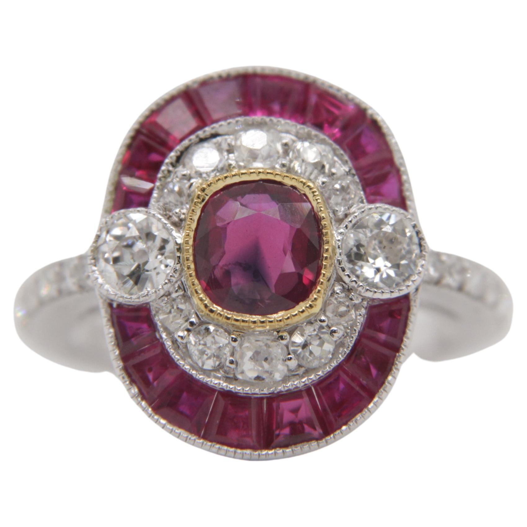 GRS Certified 0.88 Carat Burmese Ruby No Heat Pigeon Blood Ring in 18k Gold For Sale