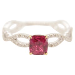 GRS zertifiziert 0,89 Karat birmanischen Rubin keine Hitze Taubenblut Ring in 18K Gold