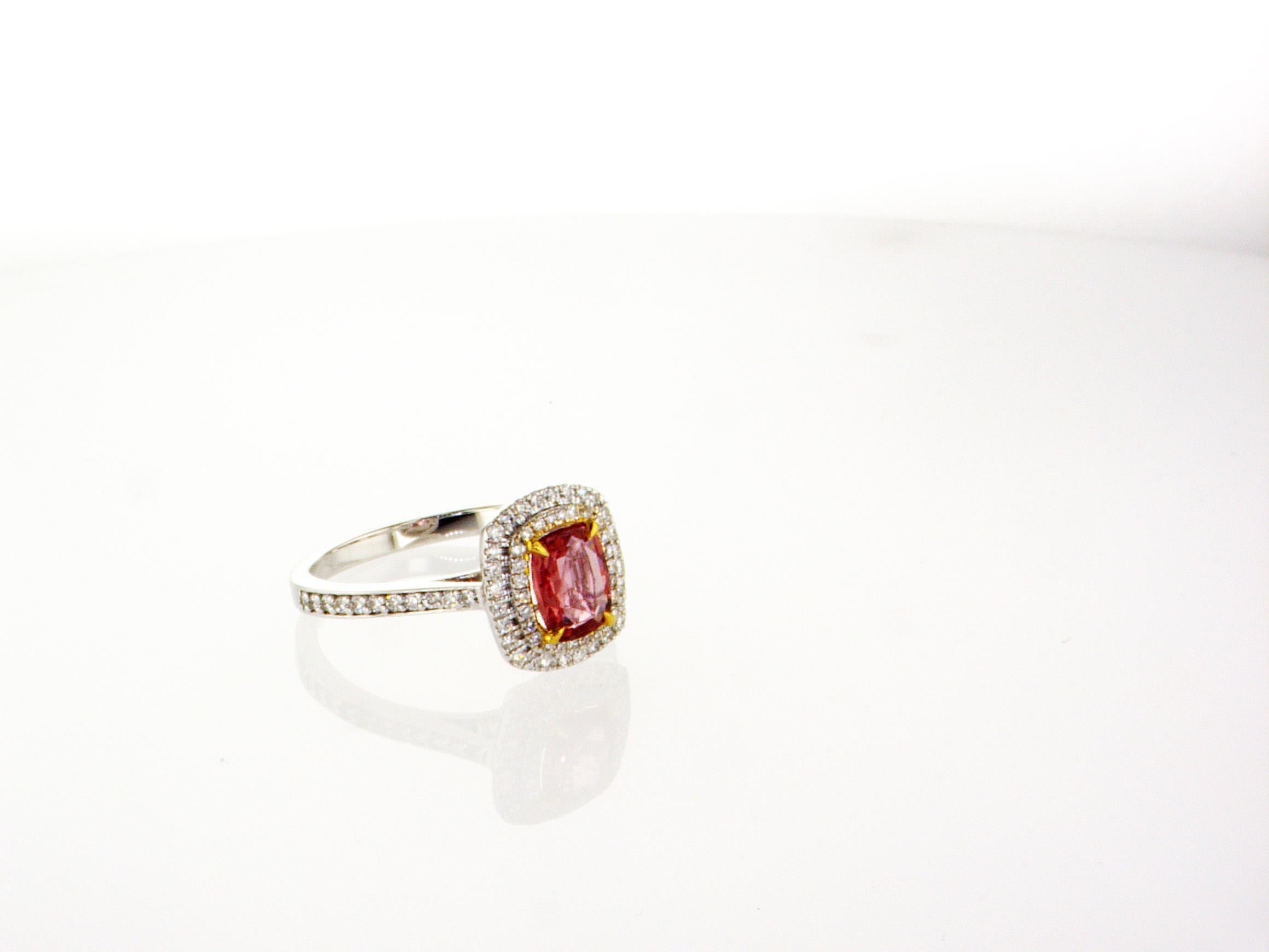antique padparadscha sapphire ring