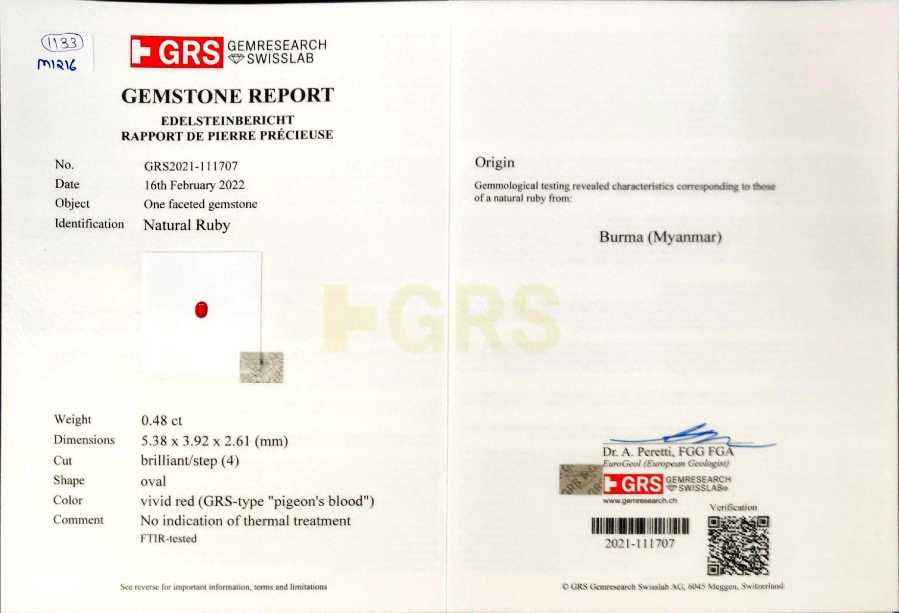 GRS Certified 0.98 Carat Burmese Pigeon Blood No Heat Ruby and Diamond Earrings In New Condition For Sale In Bangkok, TH