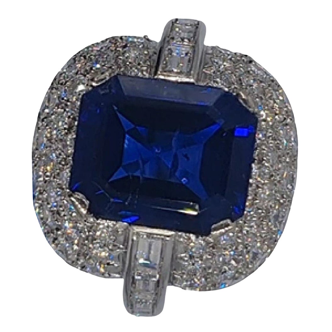 GRS Certified 10 Carat No Heat Blue Sapphire Ring