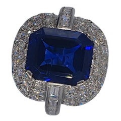 GRS Certified 10 Carat No Heat Blue Sapphire Ring