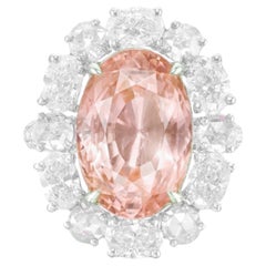 GRS Certified 10 Carat Untreated Pinkish Orange Padparadscha Sapphire Ring