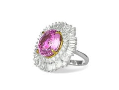 GRS Certified 10.11 Carat Natural Untreated Pink Sapphire Ring
