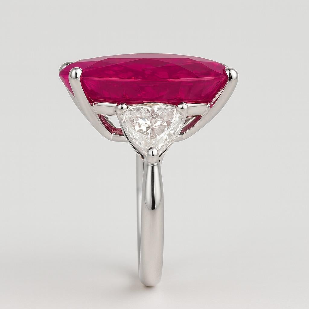 GRS-zertifizierter 10,25 Karat Burma-Rubin und Diamant-Platinring im Zustand „Neu“ im Angebot in Chicago, IL