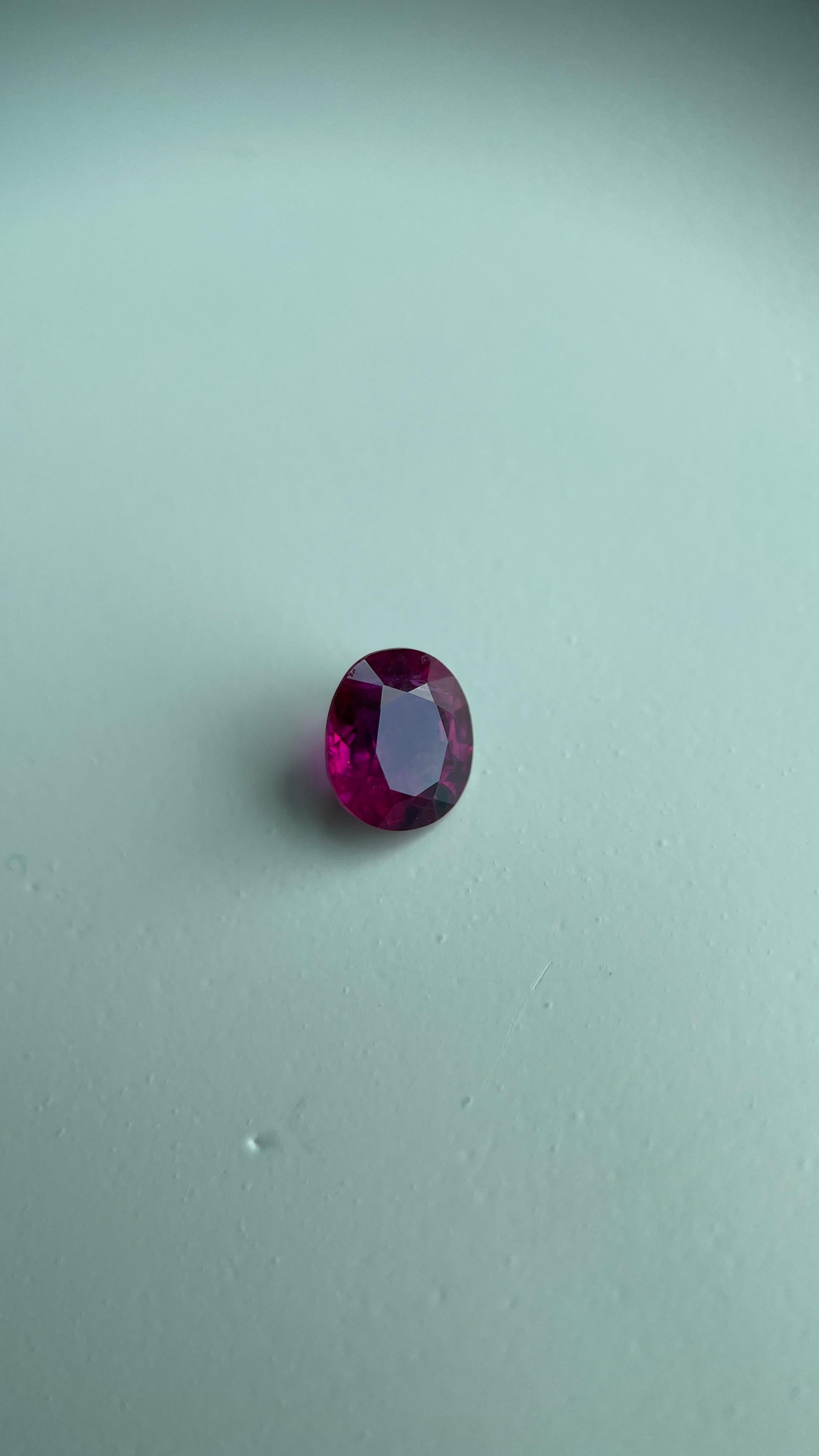 GRS certified 1.02Ct Burmese Unheated Ruby-Red (6.38 x 5.52 x 3.35mm) 4