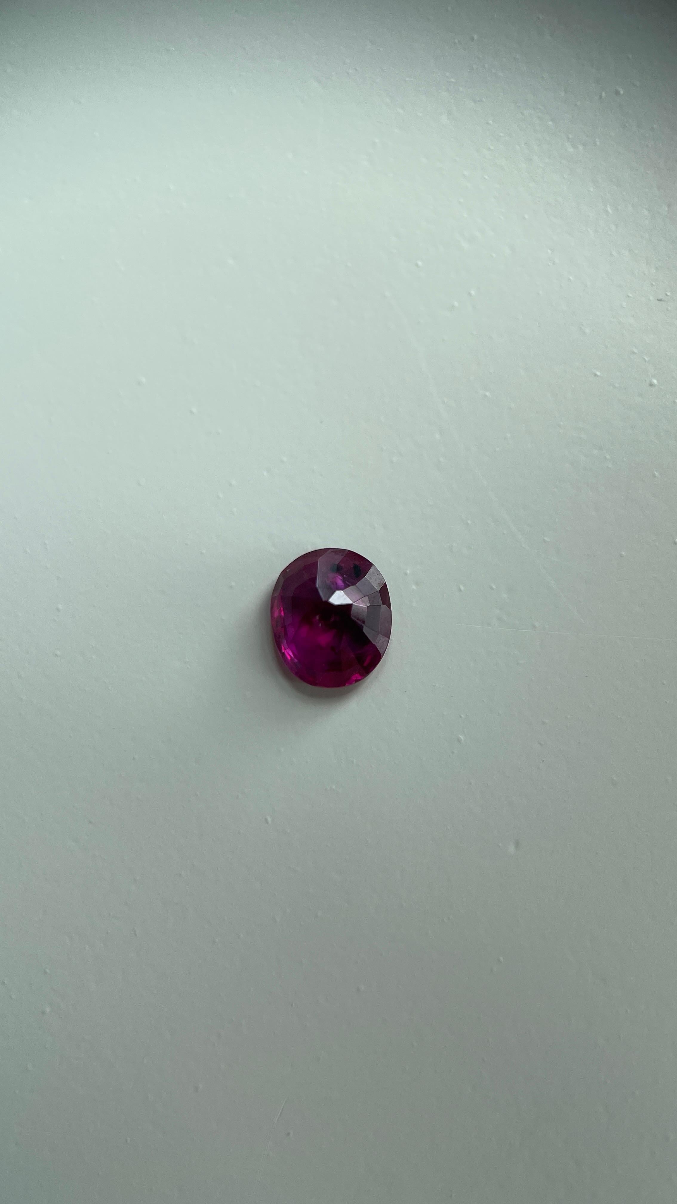 GRS certified 1.02Ct Burmese Unheated Ruby-Red (6.38 x 5.52 x 3.35mm) 5