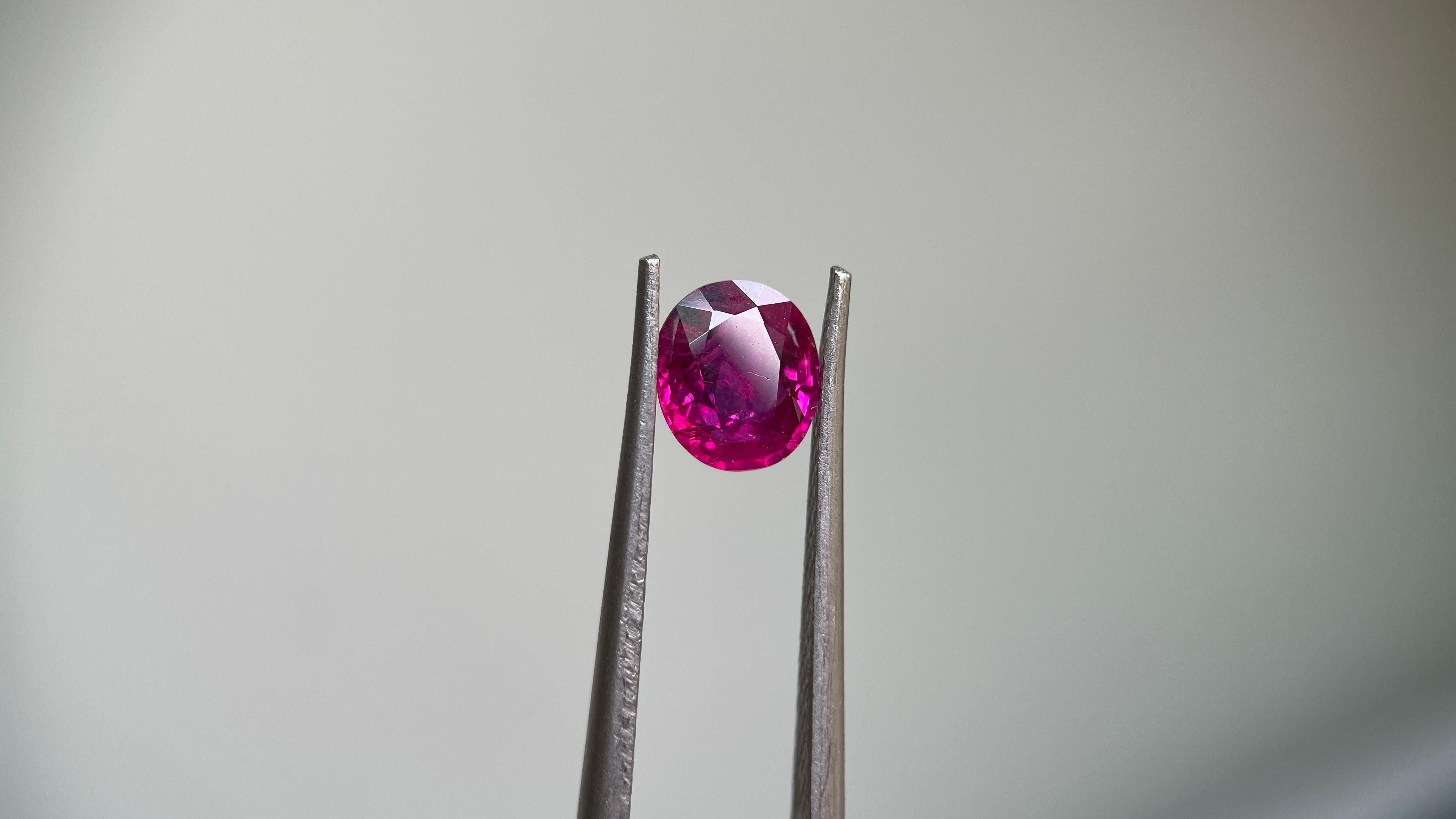 GRS certified 1.02Ct Burmese Unheated Ruby-Red (6.38 x 5.52 x 3.35mm) 7