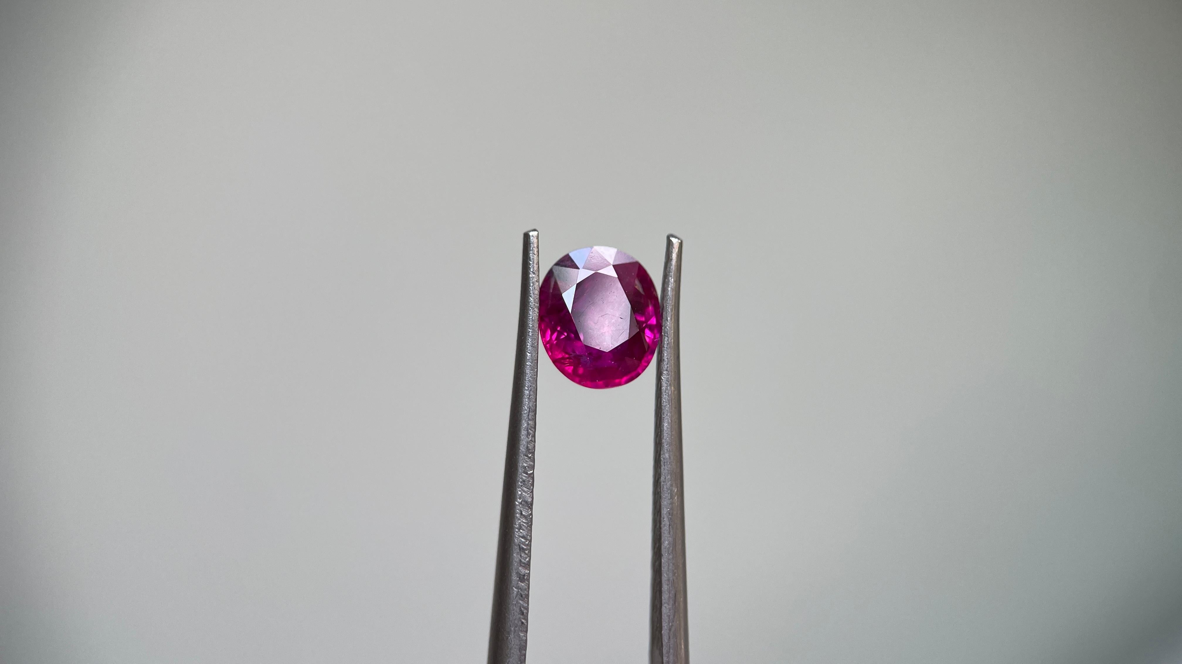 GRS certified 1.02Ct Burmese Unheated Ruby-Red (6.38 x 5.52 x 3.35mm) 8