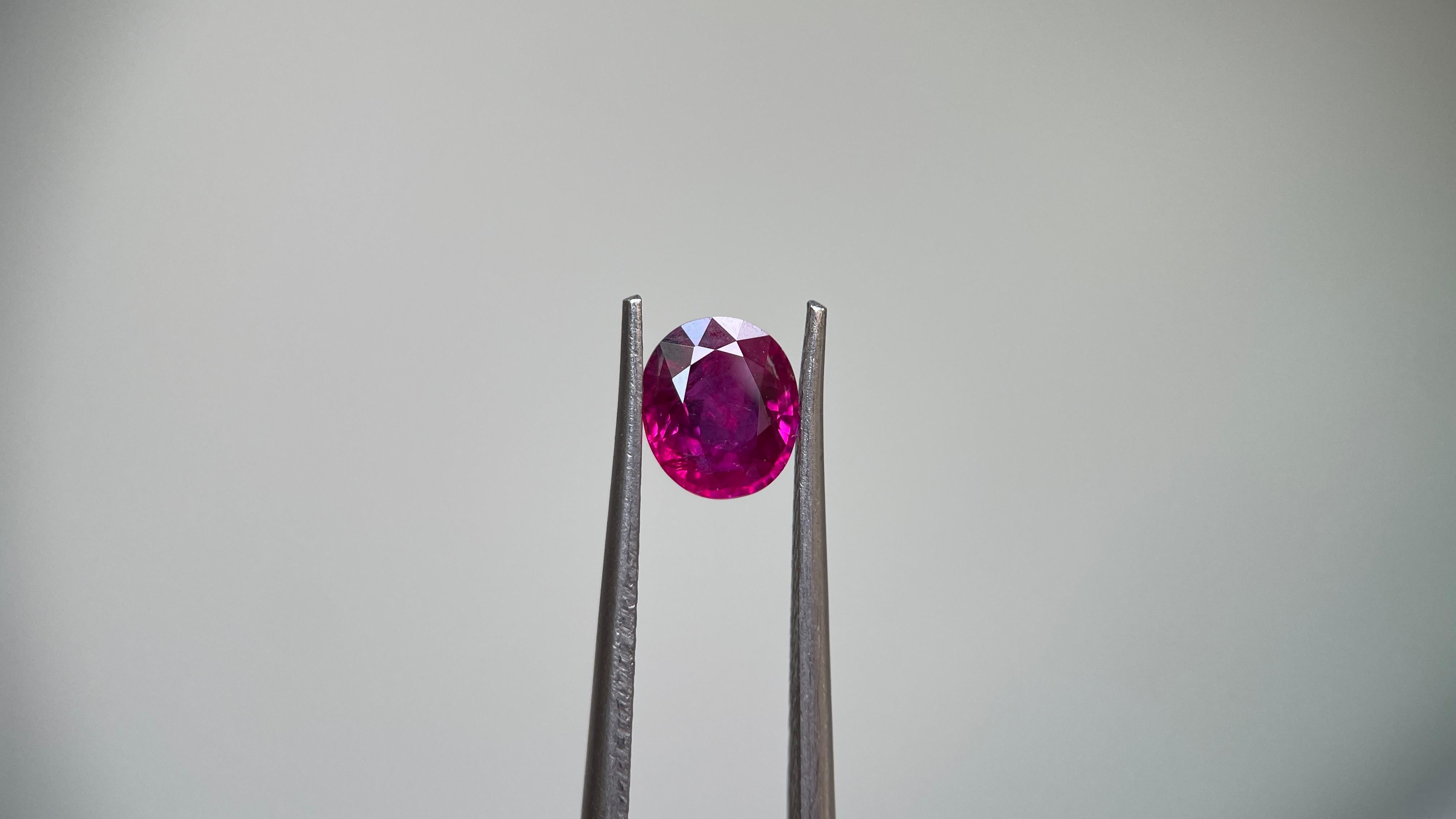 GRS certified 1.02Ct Burmese Unheated Ruby-Red (6.38 x 5.52 x 3.35mm) 9