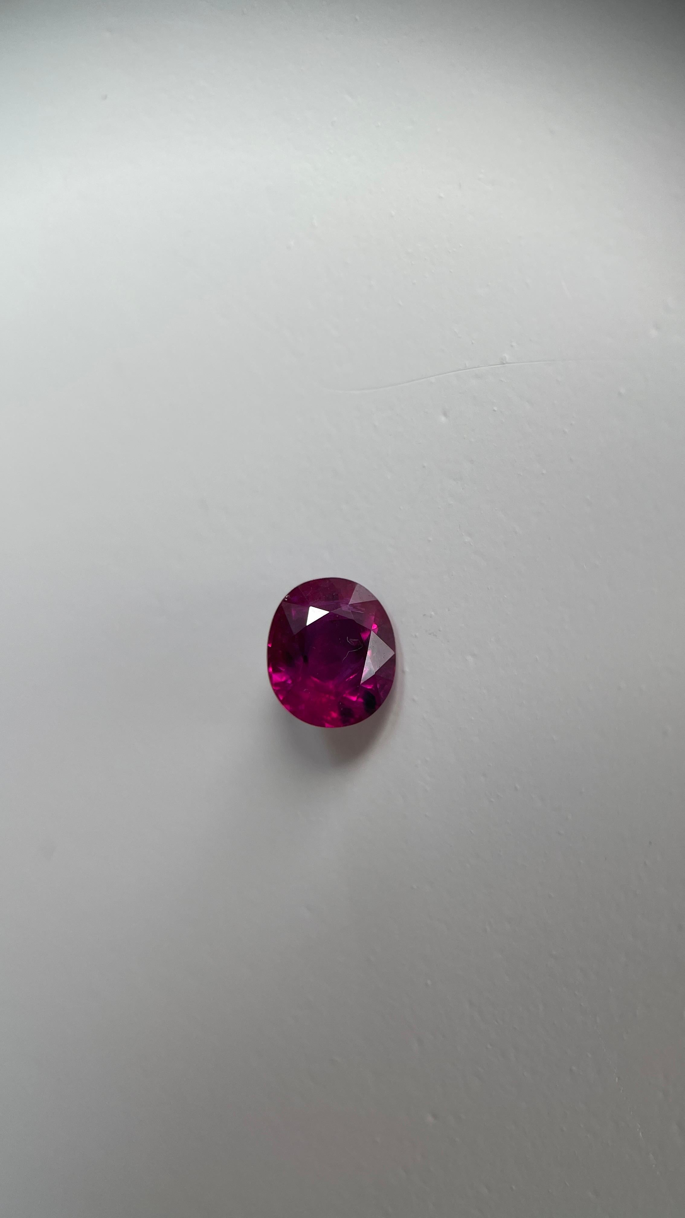 GRS certified 1.02Ct Burmese Unheated Ruby-Red (6.38 x 5.52 x 3.35mm) 11