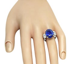 GRS Certified 10.35ct Sapphire 1.53ct Diamond Engagement Ring