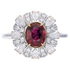 GRS-zertifizierter 1,04 Karat burmesischer Rubin Ring mit unbehandeltem Taubenblut in 18 Karat Gold