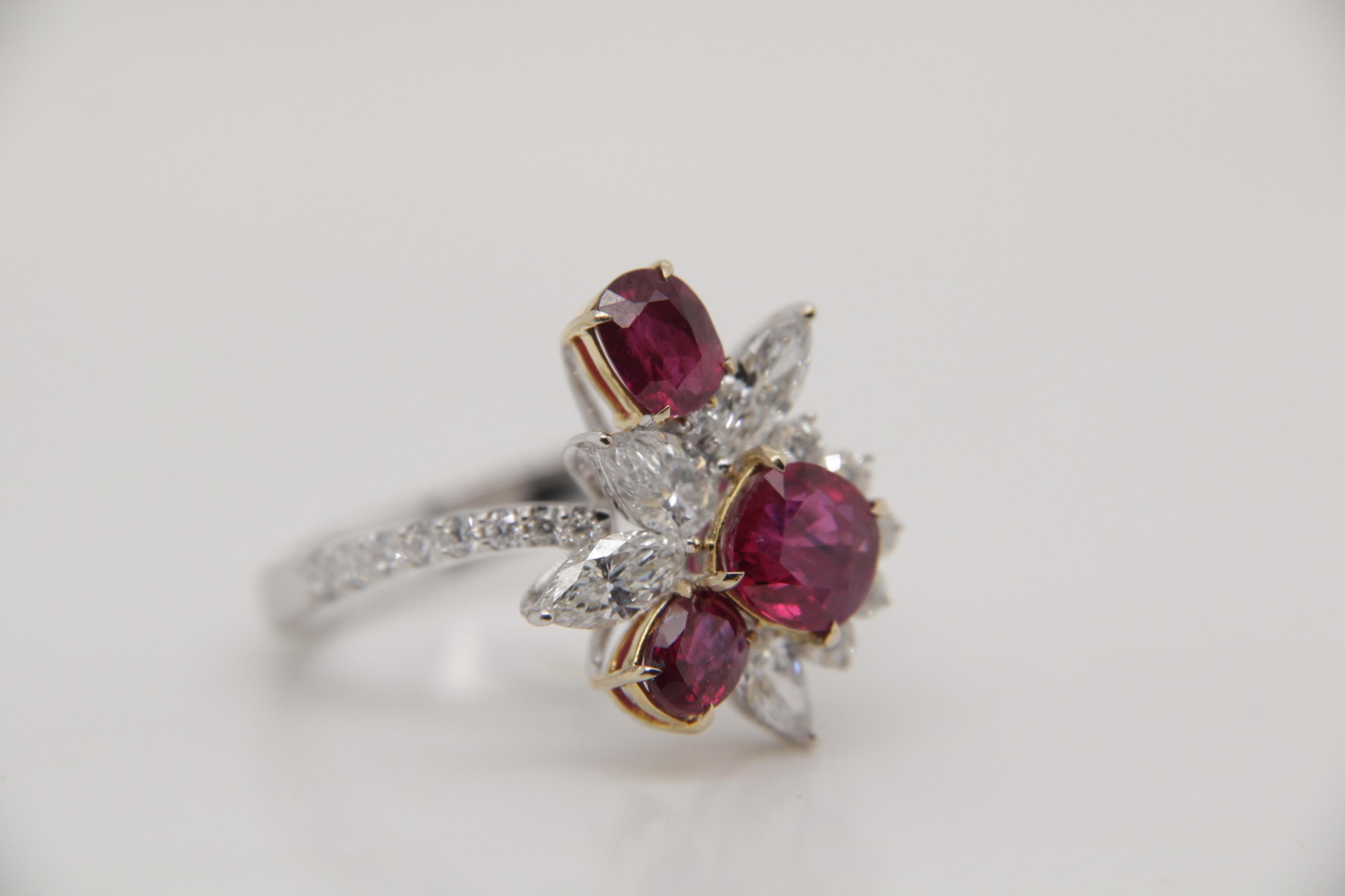 GRS Certified 1.05 Carat Burmese Ruby No Heat Pigeon Blood Ring in 18K ...