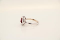 GRS Certified 1.10 Carat Burma Ruby Pigeon Blood Diamond 18 Karat Gold Ring