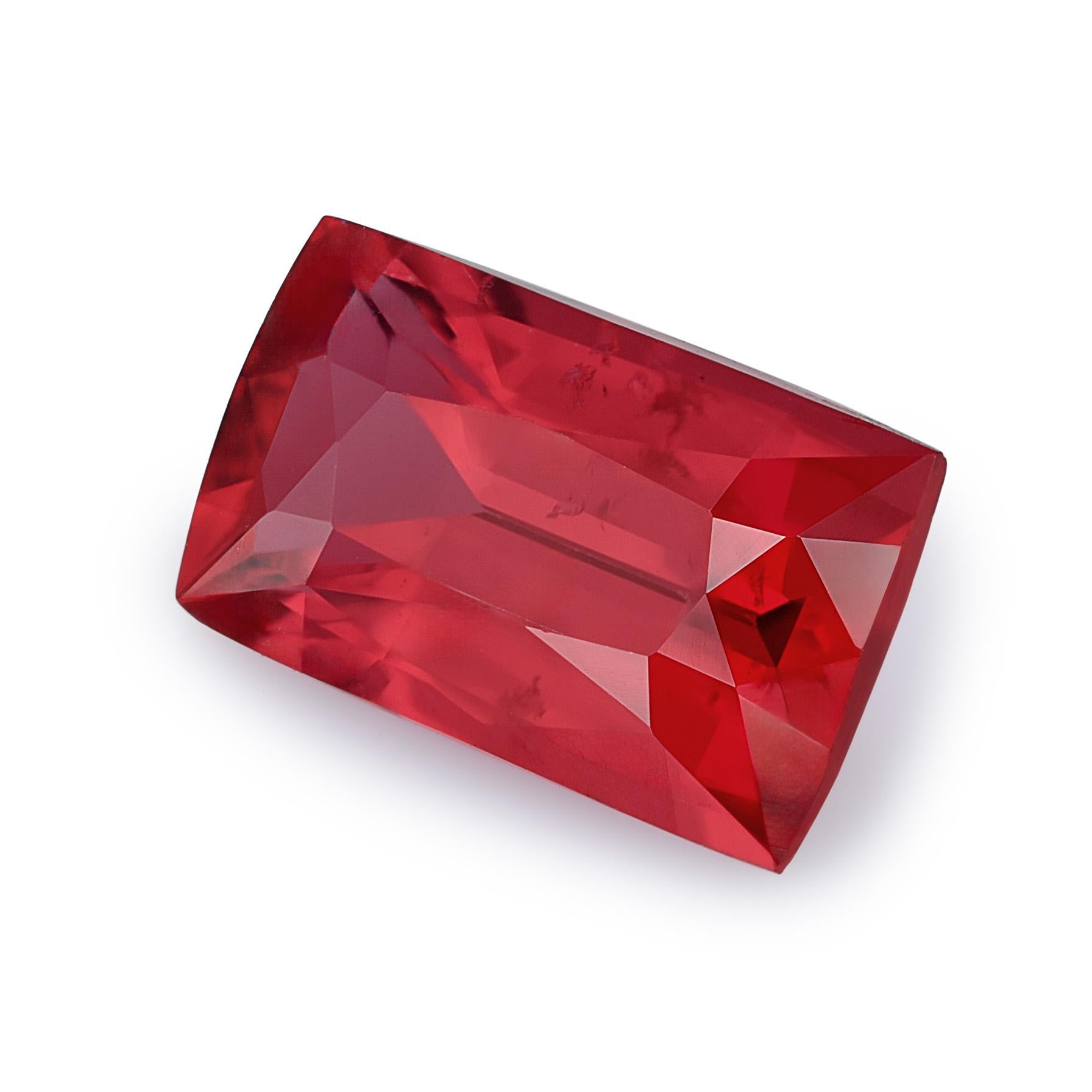 Mixed Cut GRS Certified 1.12 Carats Unheated Mozambique Ruby For Sale