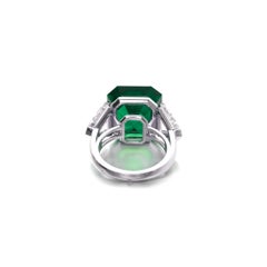 GRS Certified 11.21 Carat VIVID GREEN Emerald Diamond Ring