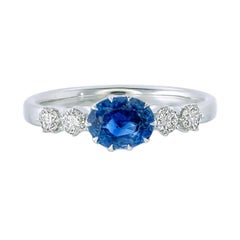 GIA Certified 1.18 Carat Kashmir Blue Sapphire And Diamond Ring In 18K W.Gold