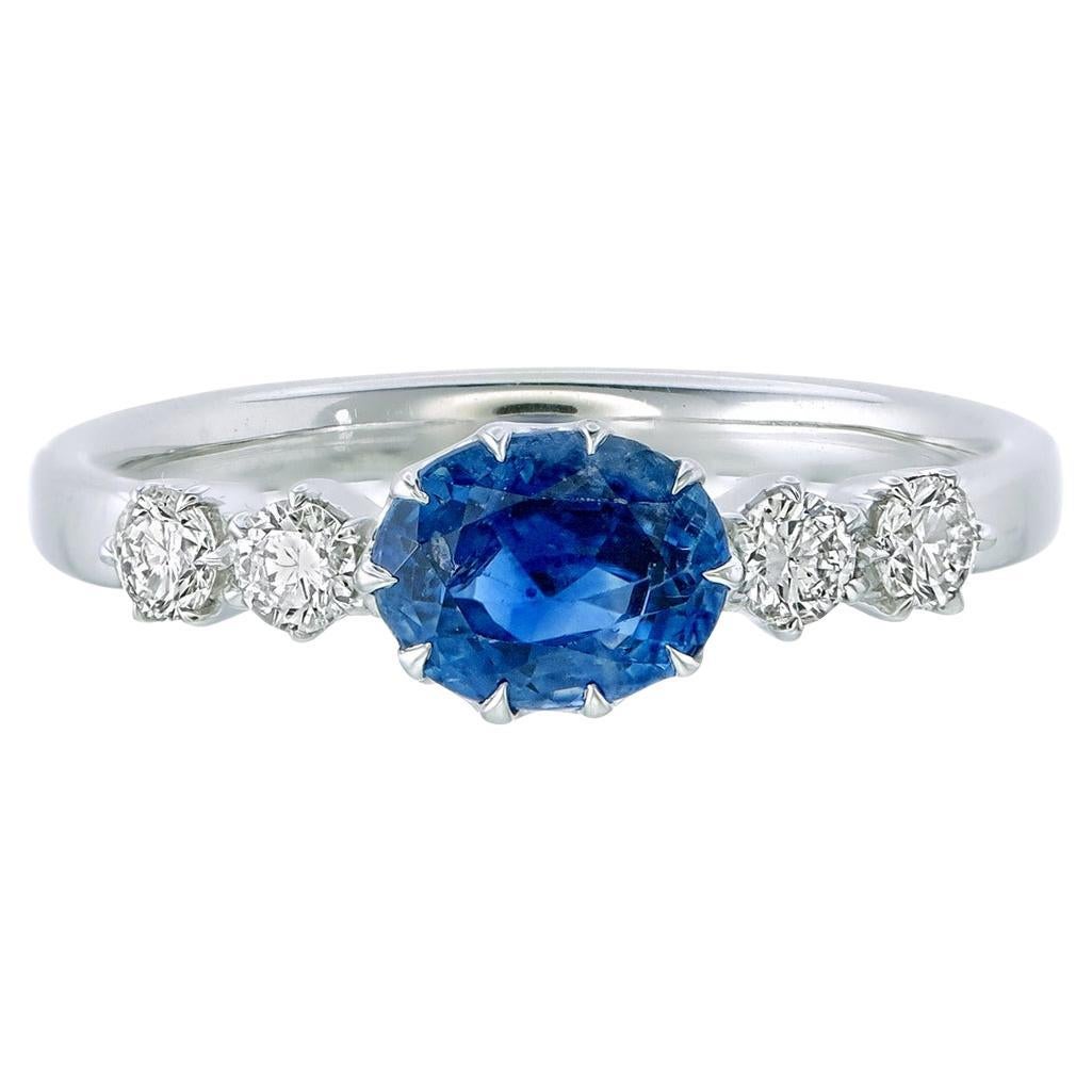 GRS zertifiziert 1,18 Karat Kaschmir blauer Saphir und Diamant-Ring in 18K W.Gold