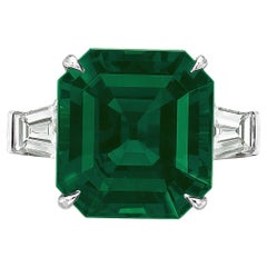 Anello con smeraldo verde profondo certificato GRS da 12 carati NO OIL