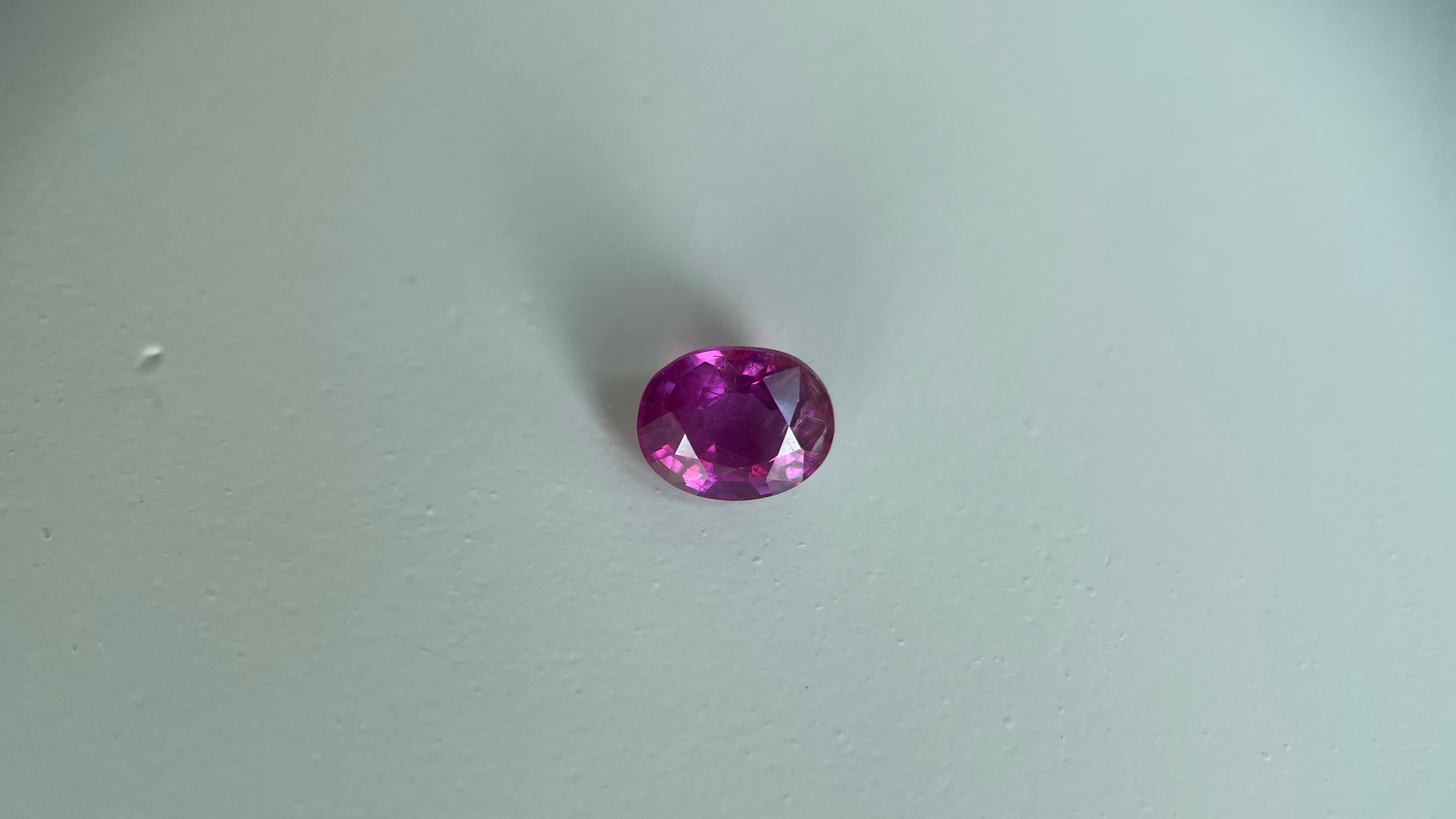 Oval Cut GRS certified 1.21Ct Burmese Unheated Ruby-Burma Ruby (6.86 x 5.53 x 3.65mm) For Sale