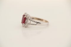 GRS Certified 1.24 Carat Burma Ruby Pigeon Blood Diamond 18 Karat Gold Ring