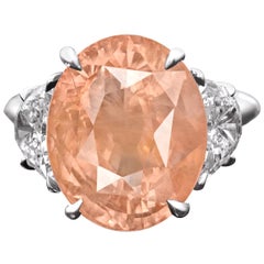 GRS Certified 13 Carat Natural Padparadscha No Heat Oval Sapphire