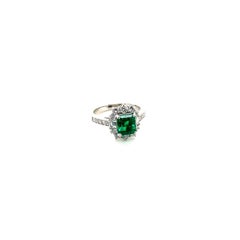 GRS Certified 1.33 ct Muzo "Vivid Green" Emerald Ring