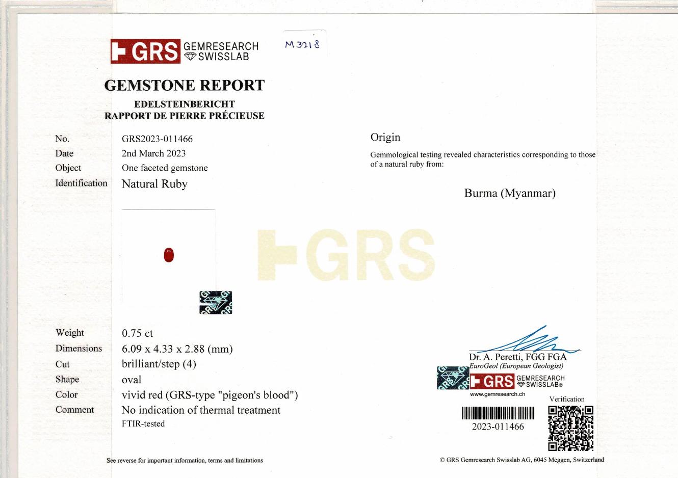 GRS-zertifizierte 1,35 Karat Ohrringe mit Taubenblut-Rubin und Diamanten im Angebot 1