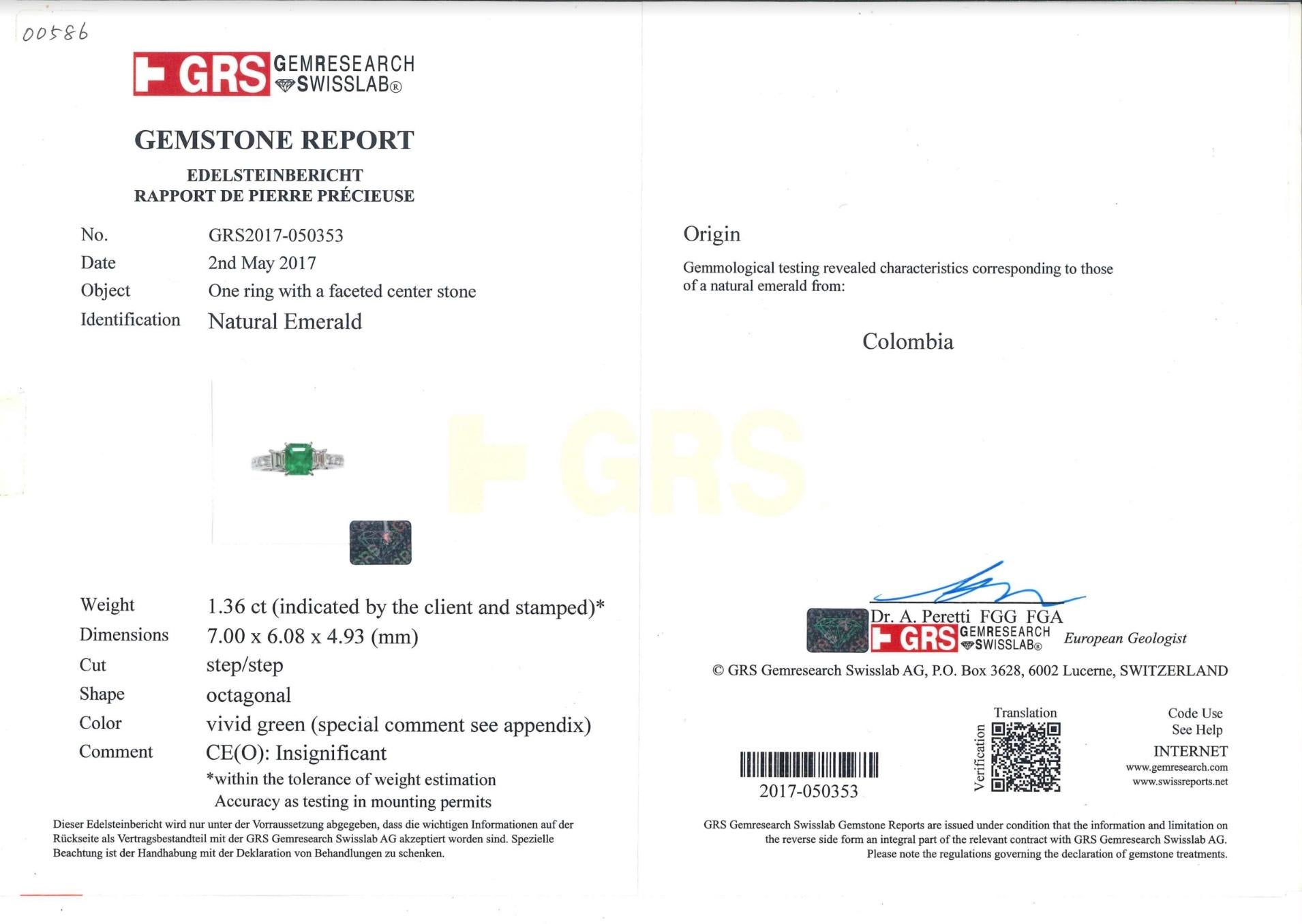 GRS Certified 1.36 ct Muzo 