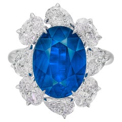 GRS-zertifiziert 13.89 Karat. Ceylon Unbehandelter Saphir Diamant Ring