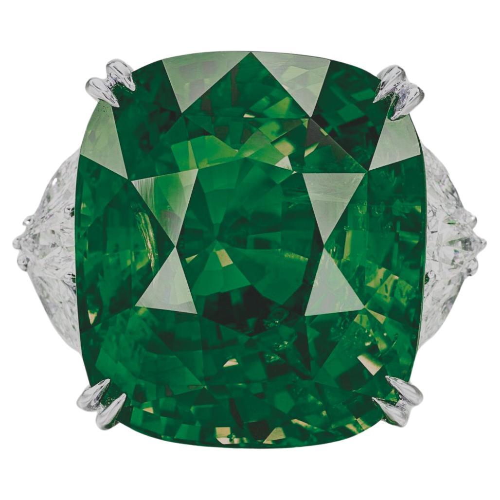 Contemporary GRS Certified 14 Carat VIVID GREEN Minor Oil Green Diamond Cocktail Ring For Sale