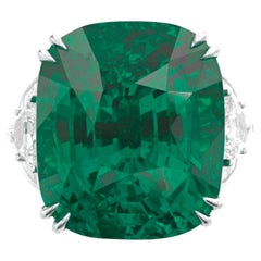 GRS Certified 14 Ct. MINOR OIL Green Emerald Diamond Ring