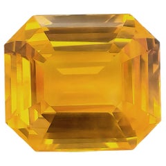 Saphir jaune du Sri Lanka « Oren » certifié GRS de 14,68 carats, de couleur naturelle chauffée